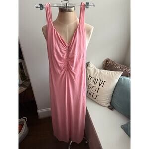 Zara pink ruched long maxi dress size small